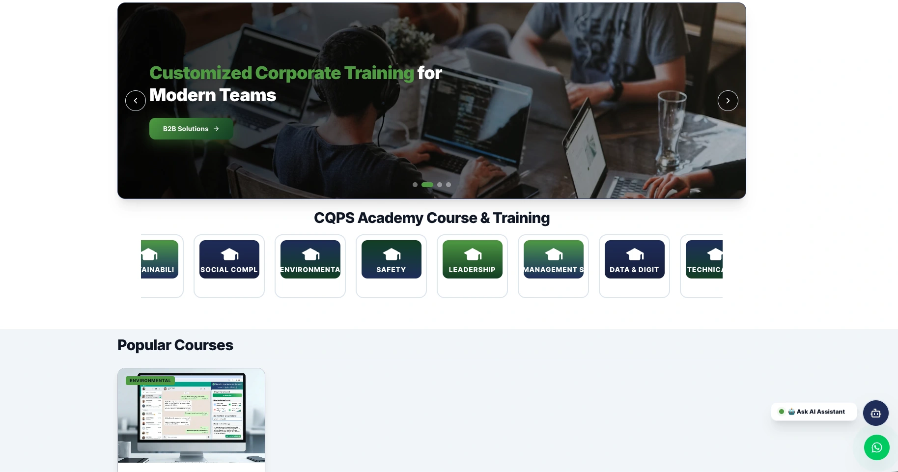 CQPS Academy website — complete preview