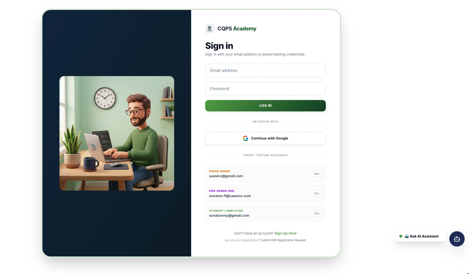 CQPS Academy — Learner sign-in