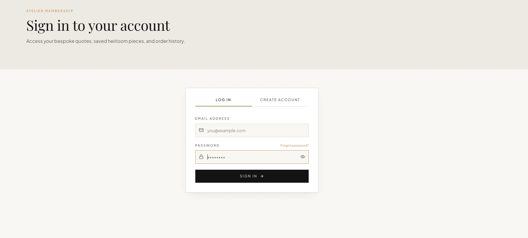 Ornalika — Customer sign-in