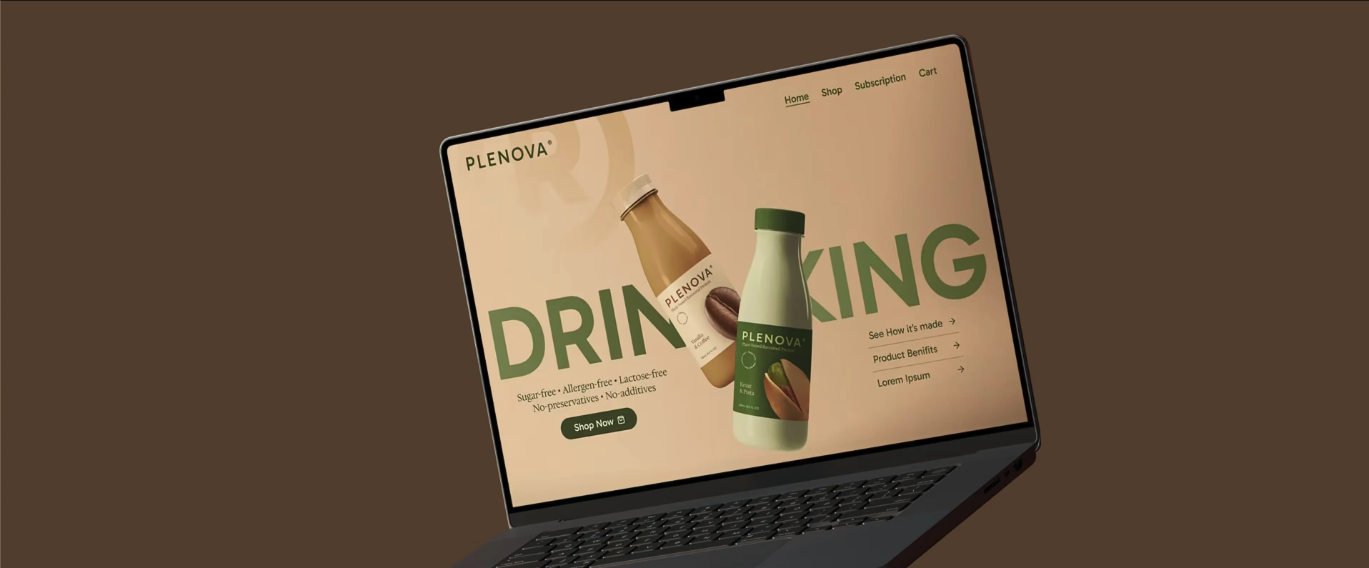 Plenova Web Design & Development — Digital presentation in a warm palette