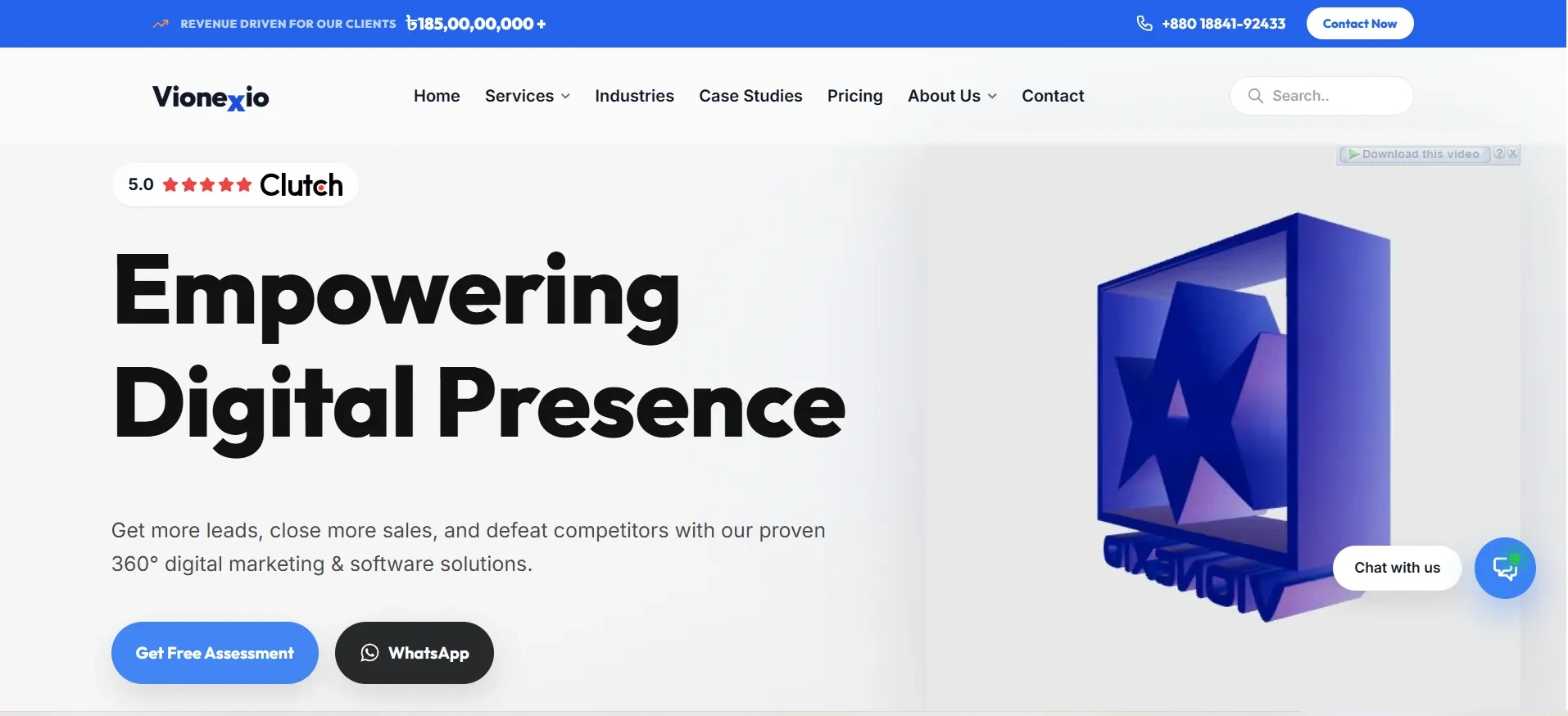 Vionexio website — complete preview