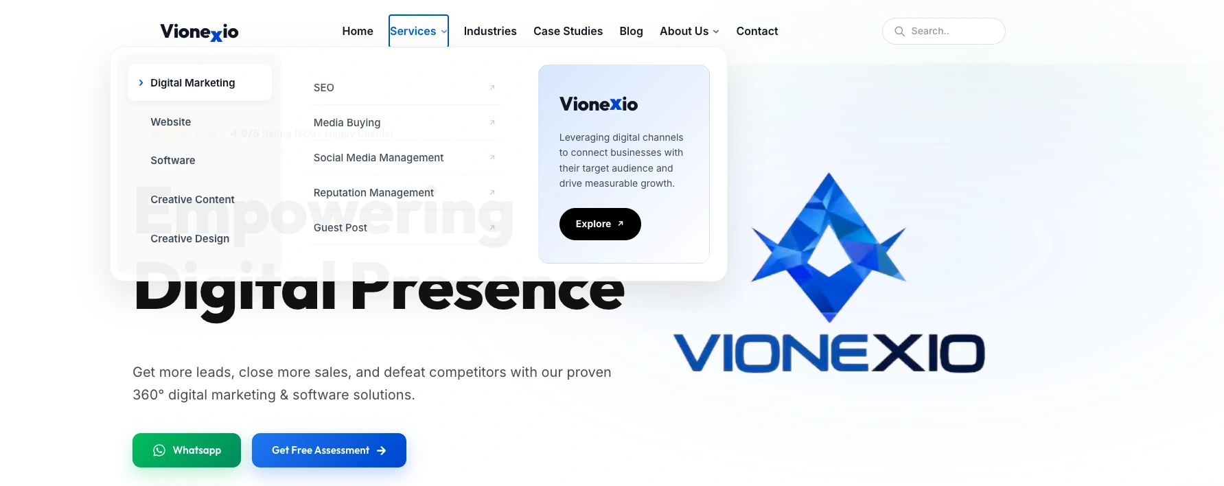 Vionexio — Service navigation